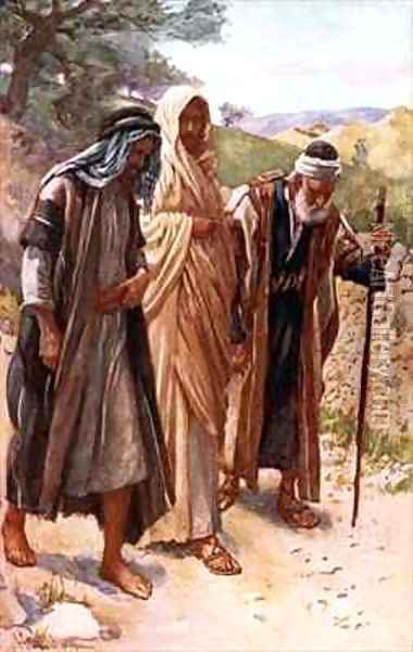 The walk to Emmaus Oil Painting - Harold Copping