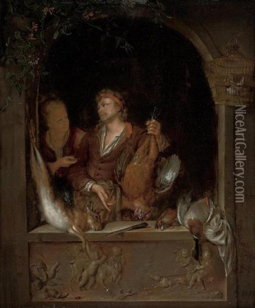 The Poulterer Oil Painting - Willem van Mieris