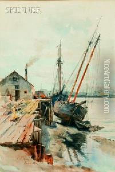 Harbor View Oil Painting - Henry Webster Rice