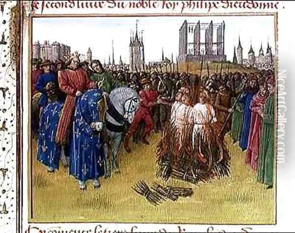 The Supplication of the Heretics in 1210 Oil Painting - Jean Fouquet