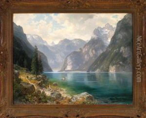 Onhe Titel Oil Painting - Ludwig Sckell