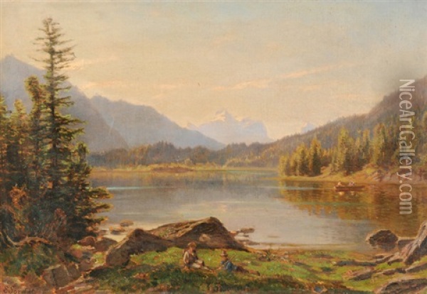Blick Von Der Kleinen Scheidegg Auf Die Jungfrau Oil Painting - Eugene Etienne Sordet
