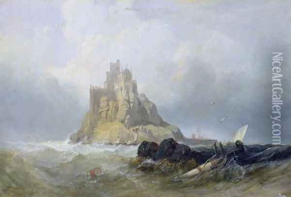 St. Michaels Mount, Cornwall Oil Painting - William Clarkson Stanfield