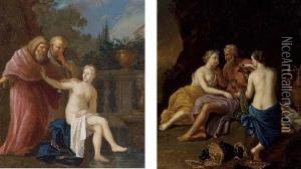 Lot And His Daughters; And Susanna And The Elders Oil Painting - Adriaen Van Der Werff