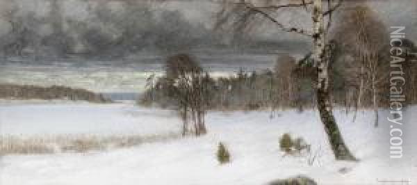 Vinterlandskap Oil Painting - Eugene Jansson