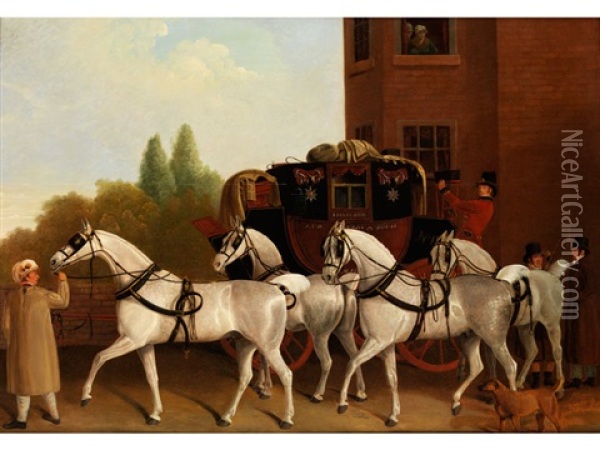 Edinburgh And London-royal Mail Oil Painting - Jacques-Laurent Agasse