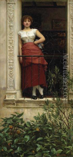 A Rose Of Provence Oil Painting - Philip Hermogenes Calderon