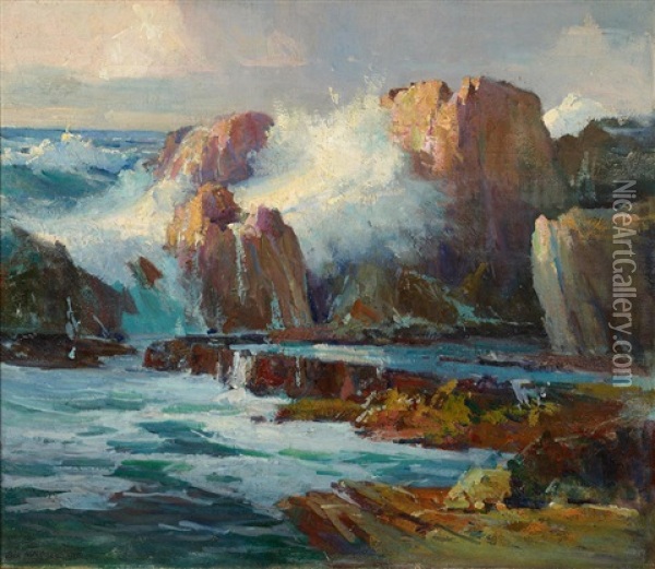A Cacophony Of Surf And Sound Oil Painting - Jack Wilkinson Smith