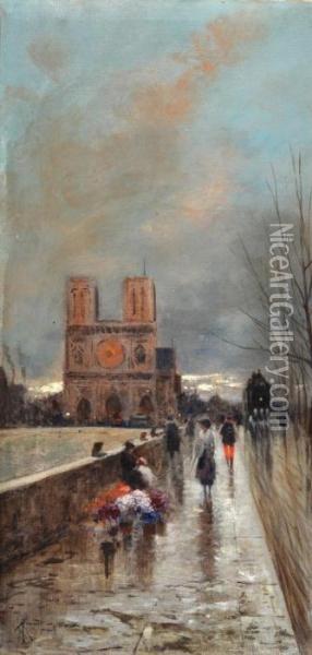 Notredame De Paris Oil Painting - Oscar Ricciardi