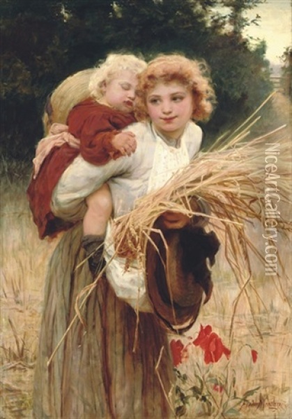 Her Constant Care Oil Painting - Frederick Morgan
