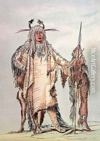 Blackfoot Indian Pe-Toh-Pee-Kiss, The Eagle Ribs Oil Painting - George Catlin