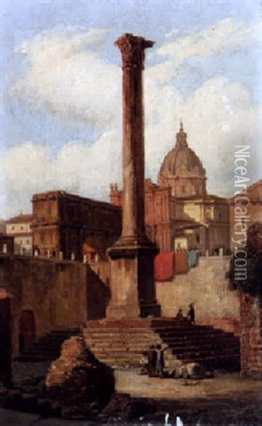 View Of Rome Oil Painting - Domenico Amici