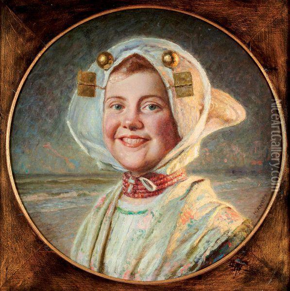 Portrait De Jeune Fille Oil Painting - Hermann Knopf