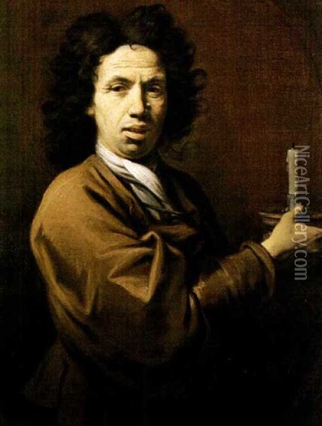 Portrait D'homme A La Chandelle Oil Painting - Paolo Borroni