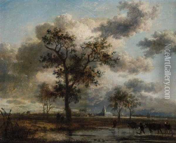Paysage (landscape) Oil Painting - Jean-Louis Demarne