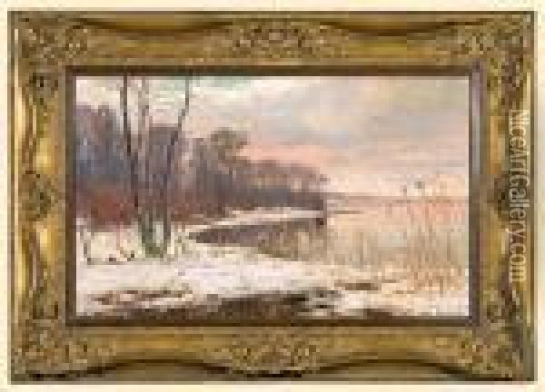 W Zimowej Poswiacie, Ok. 1900 Oil Painting - Michael Gorstkin Wywiorski