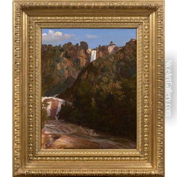Cascades De Terni Oil Painting - Felix-Hippolyte Lanoue