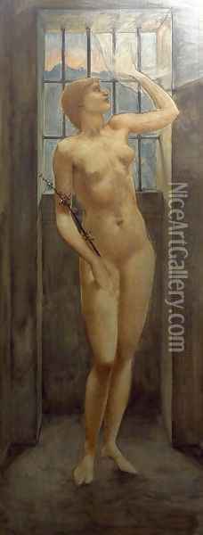 Hope in Prison Oil Painting - Sir Edward Coley Burne-Jones