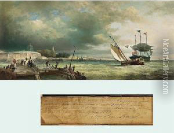 Shipping Near The Coast Of Vlissingen Oil Painting - Elias Pieter van Bommel