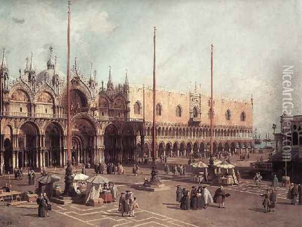 Piazza San Marco Looking South East Oil Painting - (Giovanni Antonio Canal) Canaletto