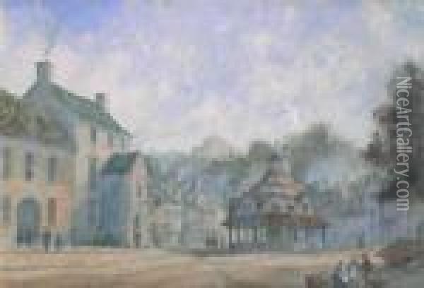 Dunster, Lookingtowards The Castle Oil Painting - Paul Braddon