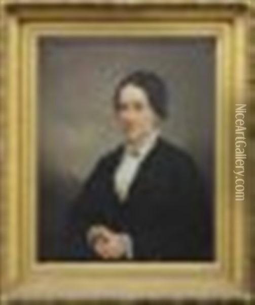 Portrait Of Lady (brooklyn) Oil Painting - John Bernard Whittaker