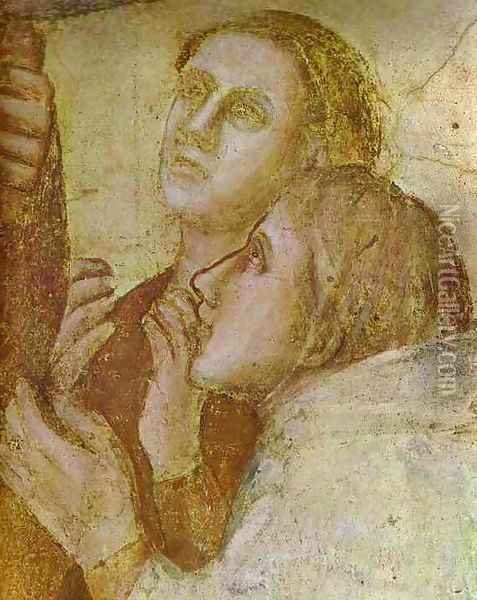 The Resurrection Of Drusiane Detail 2 1320s Oil Painting - Giotto Di Bondone