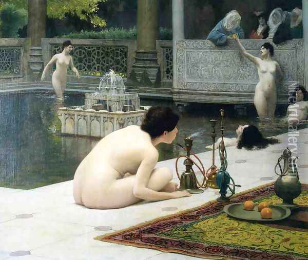 Allumeuse de Narghilé (The Teaser of the Narghile) (or The Pipelighter) Oil Painting - Jean-Leon Gerome