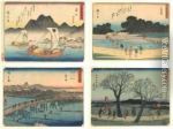 Les Cinquante-trois Relais Du Tokaido, Kichizo Oil Painting - Utagawa or Ando Hiroshige