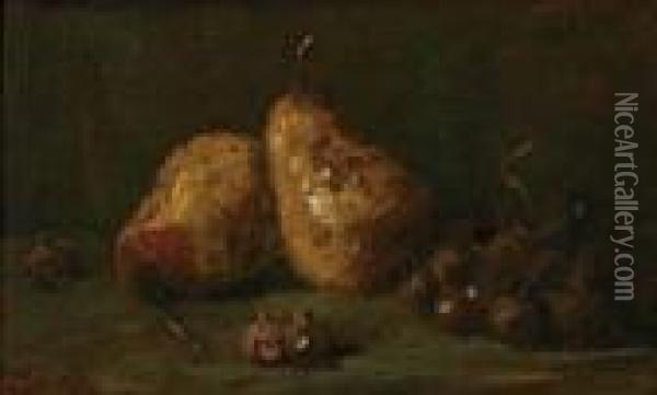 Stilleven Met Peren En Druiven Oil Painting - Sientje Mesdag Van Houten