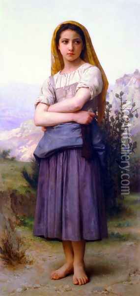 Tricoteuse (The Knitter) Oil Painting - William-Adolphe Bouguereau