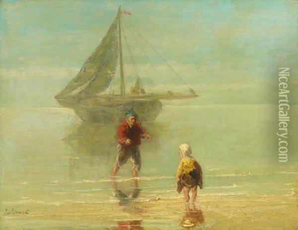 On The Coast Oil Painting - Jozef Israels