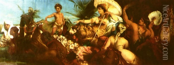 Flore, Scene Orientaliste Oil Painting - Ernst-Ferdinand Eichler