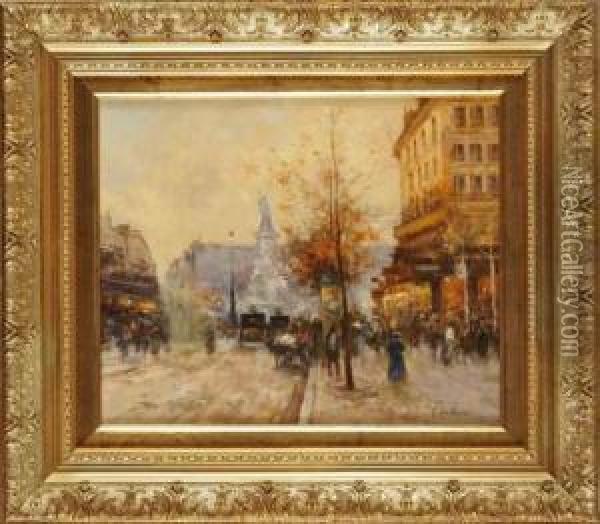 La Place De La Republique Oil Painting - Jules Petillion