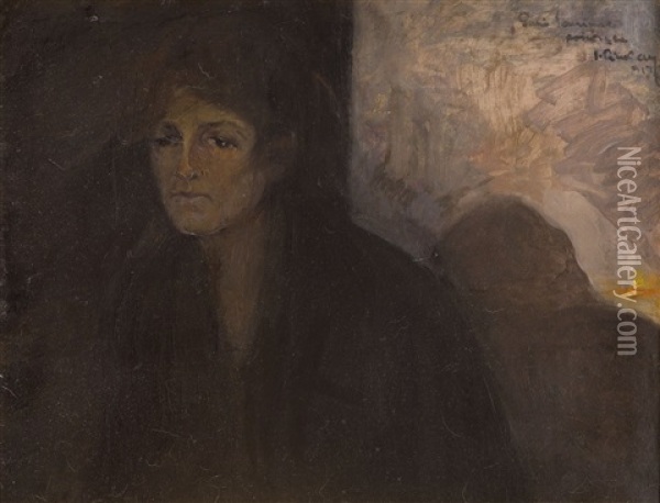 Portrait Of Lady Janina Oil Painting - Ignacy Pinkas