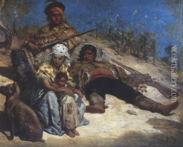 La Famille Du Braconnier Espagnol Oil Painting - Gustave Dore