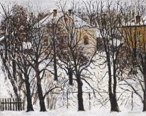Winter Mood Oil Painting - Izsak Perlmutter