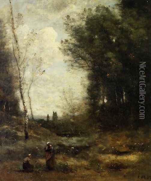 The Valley Oil Painting - Jean-Baptiste-Camille Corot