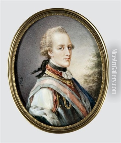 Albert Von Sachsen - Tasschen Herceg Portreja Oil Painting - Friedrich Heinrich Fueger