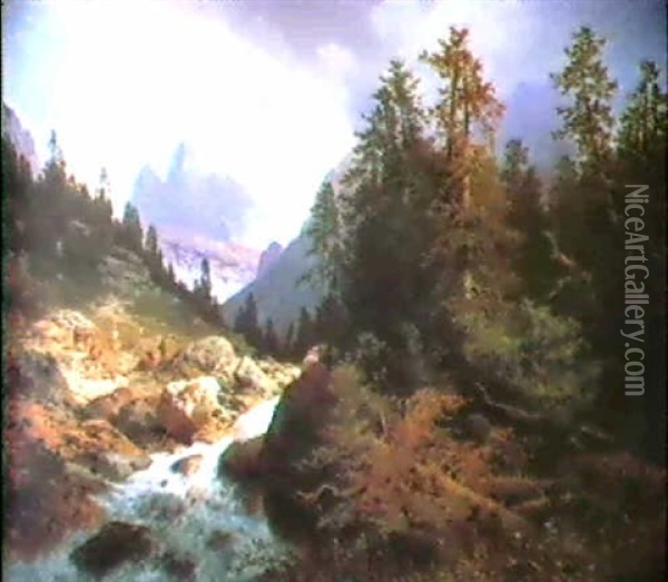 Aus Den Dolomiten... Oil Painting - Carl Hasch