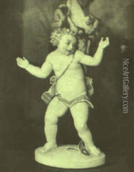 Dancing Putto Oil Painting - Frederick Garrison Hall