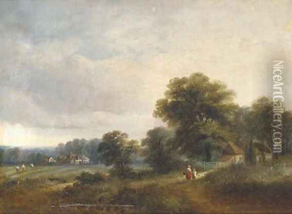 Returning home Oil Painting - English School