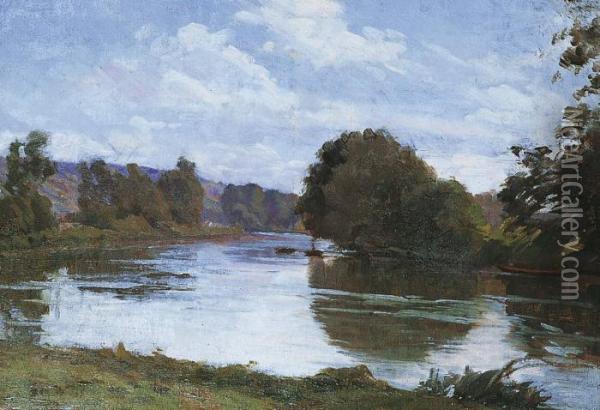 Bord De Riviere Oil Painting - Georges Emile, Geo Weiss