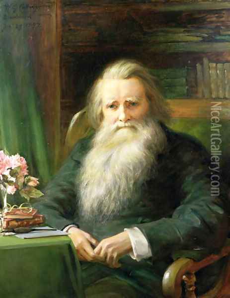 Portrait of John Ruskin (1819-1900) 1897 Oil Painting - William Gersham Collingwood