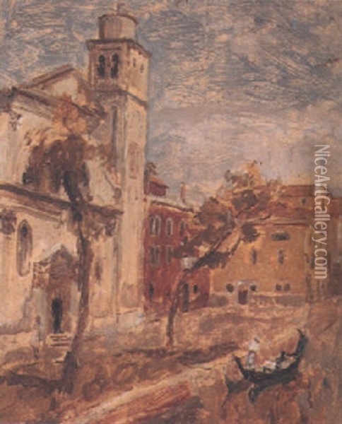 A Venetian Scene Oil Painting - George Leslie Hunter