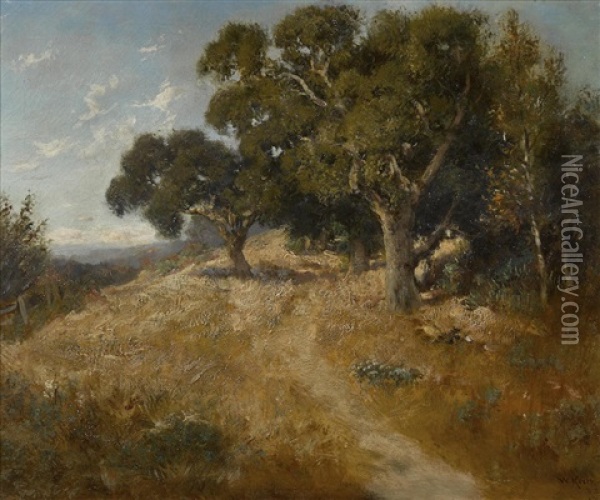 Path Through California Oaks Oil Painting - William Keith