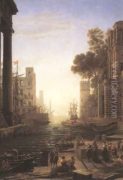 Embarkation of St. Paula Romana at Ostia, 1637-39 Oil Painting - Claude Lorrain (Gellee)
