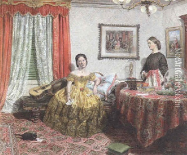 In The Boudoir Oil Painting - Joseph Edward Worrall
