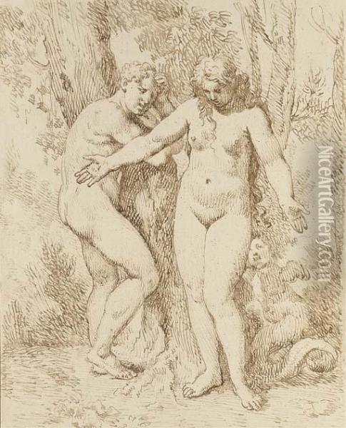 Adam And Eve Oil Painting - Gerard de Lairesse