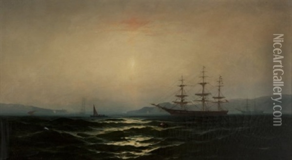 San Francisco Bay Before The Golden Gate Bridge Oil Painting - Gideon Jacques Denny